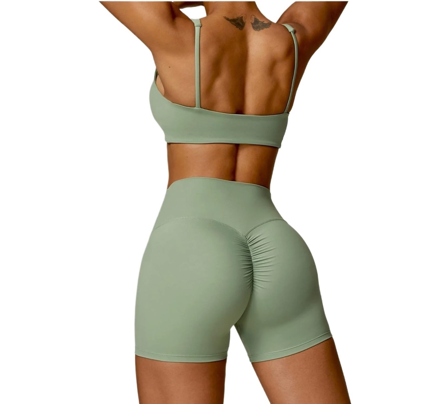 Completo yoga Set da yoga 2 pezzi palestra manica lunga abbigliamento sportivo senza cuciture legging reggiseno fitness crop top tute sportive per lo sport