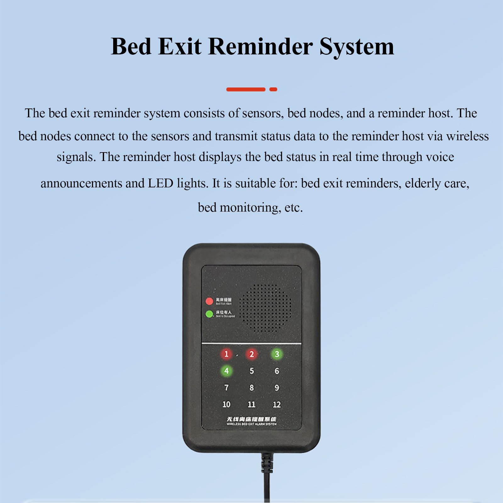 Tapete Inteligente Para Cuidadores, Alarma De Salida De Cama Para Personas Mayores, Con Alertas De Voz Y Luz Intermitente, Ideal Para Recordatorios De Salida De Cama, Cuidado De Personas Mayores