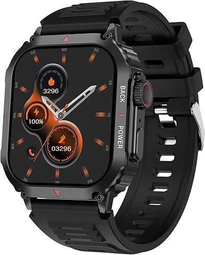 Miniatura 1 de GAMSARO Relojes inteligentes para hombres (respuestahacer llamadas) 1.95 pulgadas HD resistente militar rastreador de fitness con asistente de voz