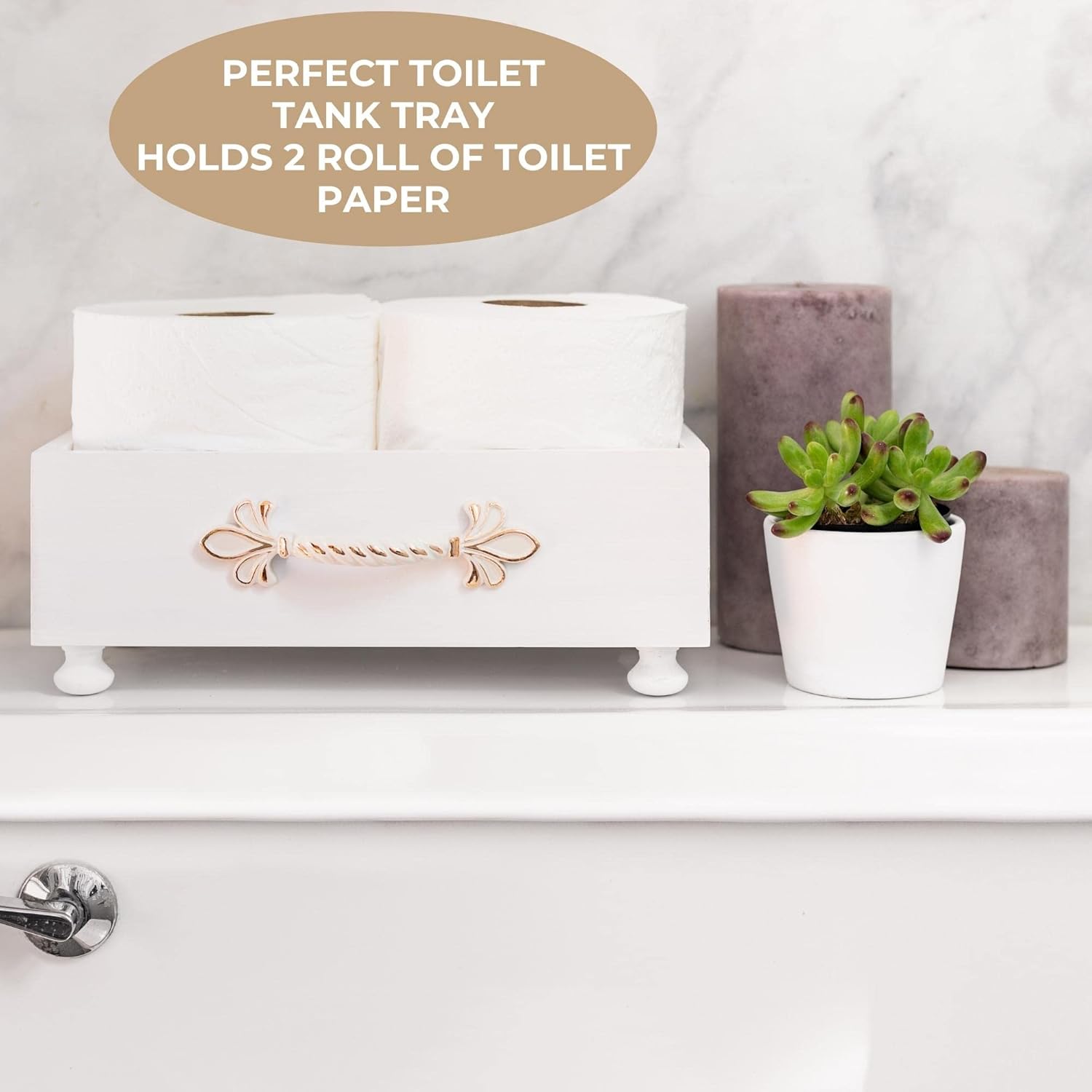 Guest Towel Holder Tray, Bathroom Napkin Holder, Wood Disposable Hand Towel Organizer