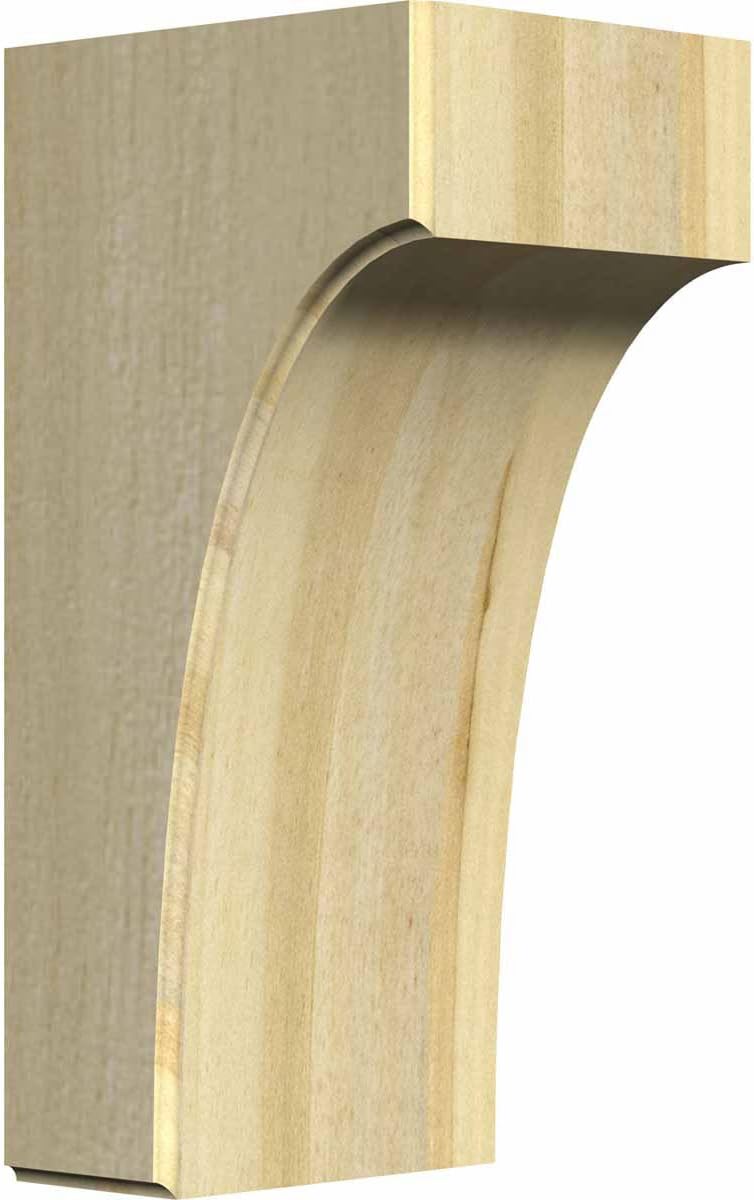 Ekena Millwork BKTW04X04X08CVRW-CASE-2 Clarksville Bracket, Rubberwood-Ready to be Stained