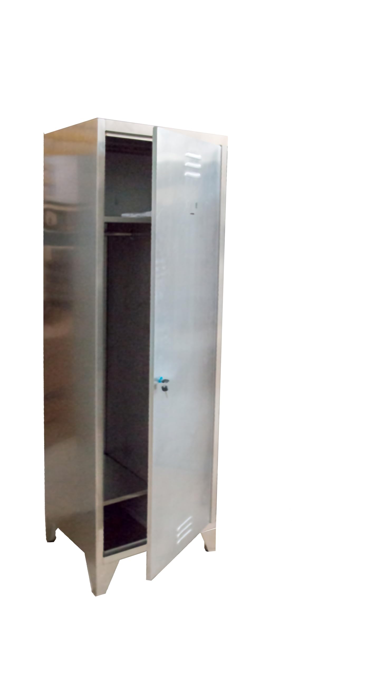 Armadio Armadietto Spogliatoio a 1 Posto Sporco-Pulito in Acciaio Inox Montato 50x50x180h cm