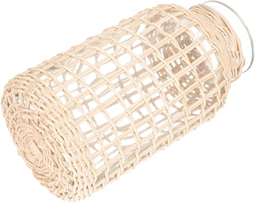 Abaodam Jarrón de cristal de ratán con cuerda, jarrón de arcilla, florero de burbujas, florero de vidrio, florero floral de mimbre para flores,