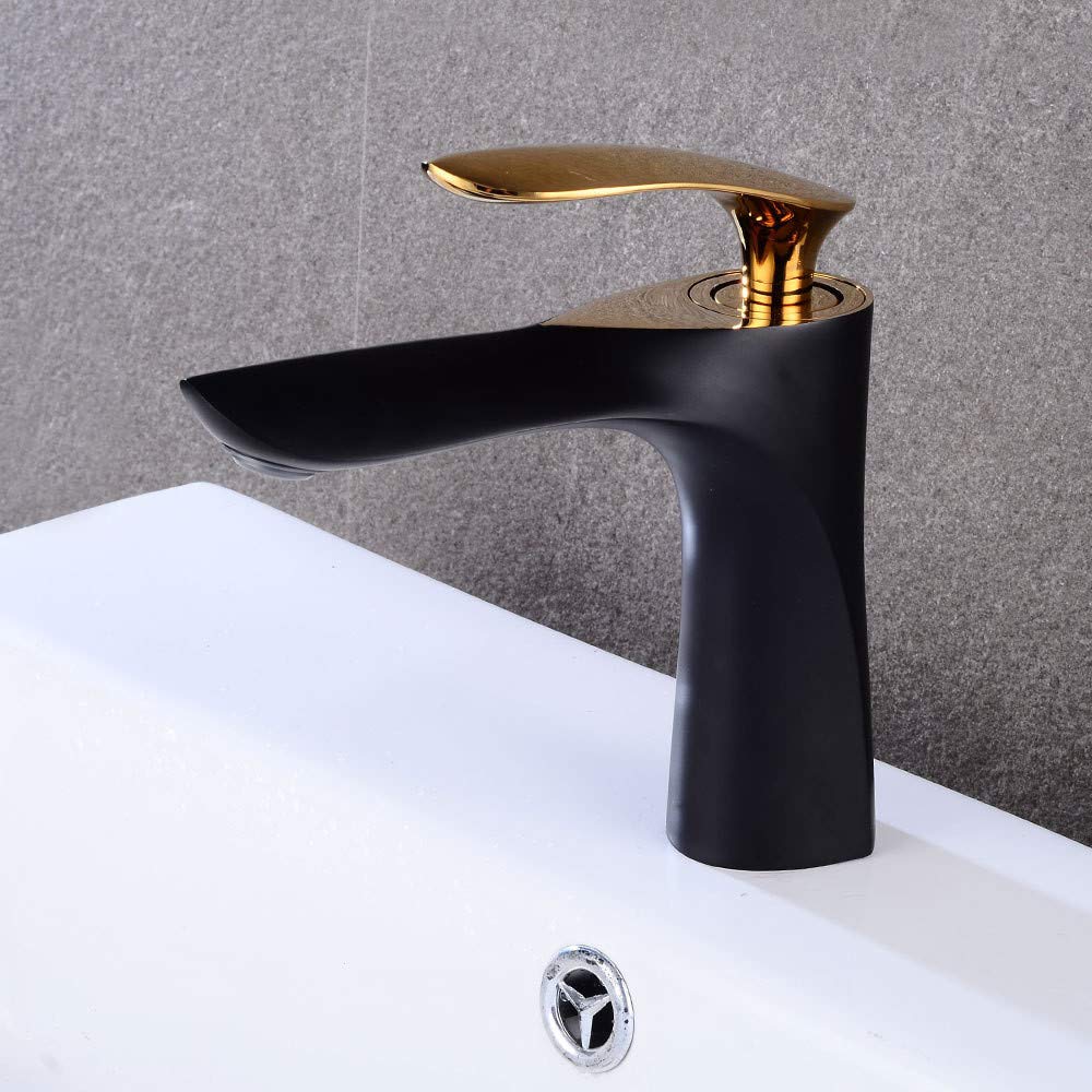 Robinet de lavabo bronze noir cascade vintage pour salle de bain