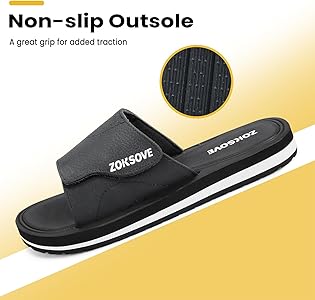 Amazon.com | ZOKSOVE Slides for Men - Adjustable Slide Sandals