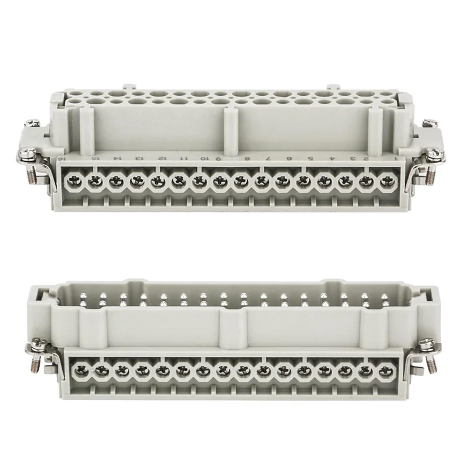 Conector Industrial Rectangular de cableado de Tornillo de una Sola Fila con núcleo HDC-HE-032 de 16 A(Dark Grey)
