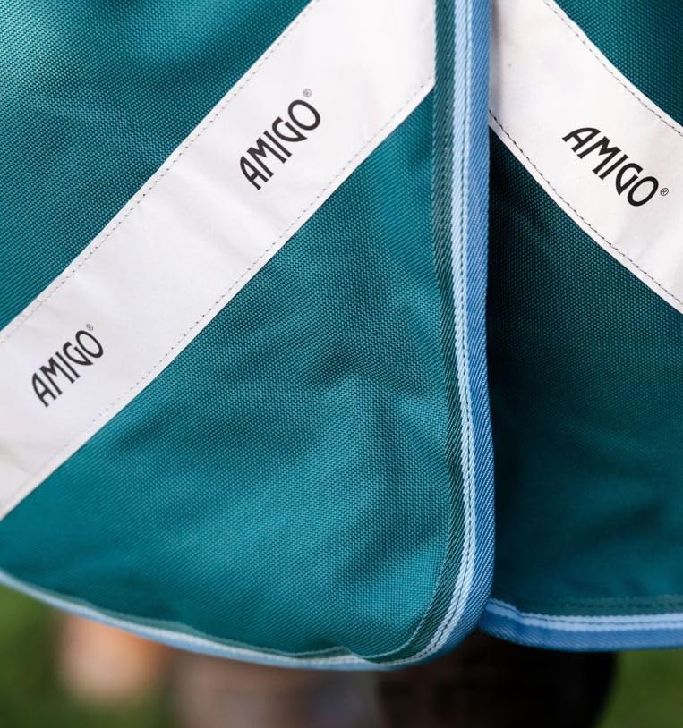 Image of Horseware Amigo Bravo 12 Plus Turnout 400g - Storm Green /Turquoise & Aqua & Blue, 81 inches