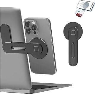 Laptop Phone Holder Screen Mobile Phone Holder Adjustable Laptop iPhone Holder Megnatic iPhone Cellphone Holder Rotating Cellphone Holder Screen Expansion Bracket (Black)
