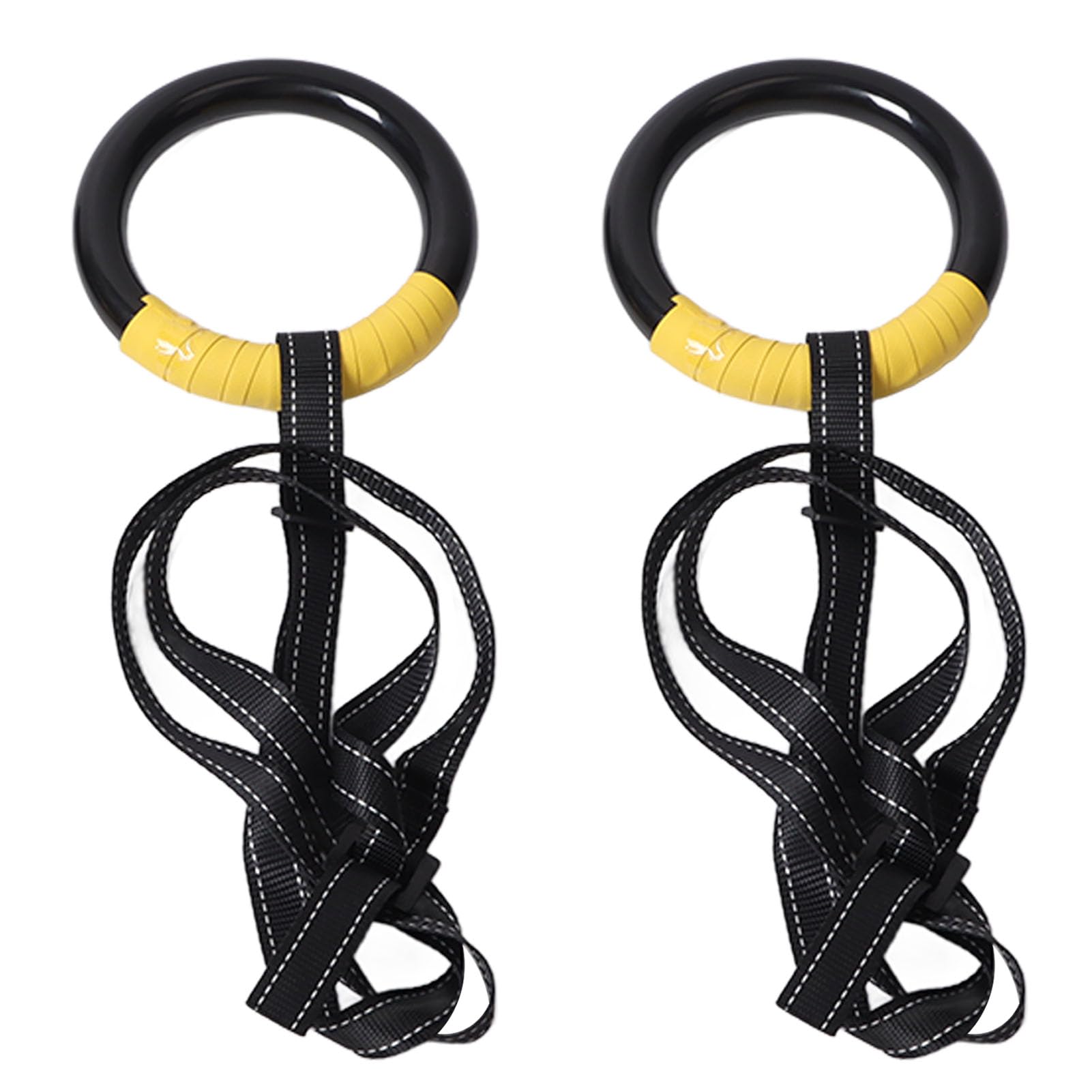 equlup Exercise Gymnastic Rings, Full Body Workout Rings Adjustable Buckle Anti Slip Heavy Load Comfortable Grip Gym Equipment for Strength Training