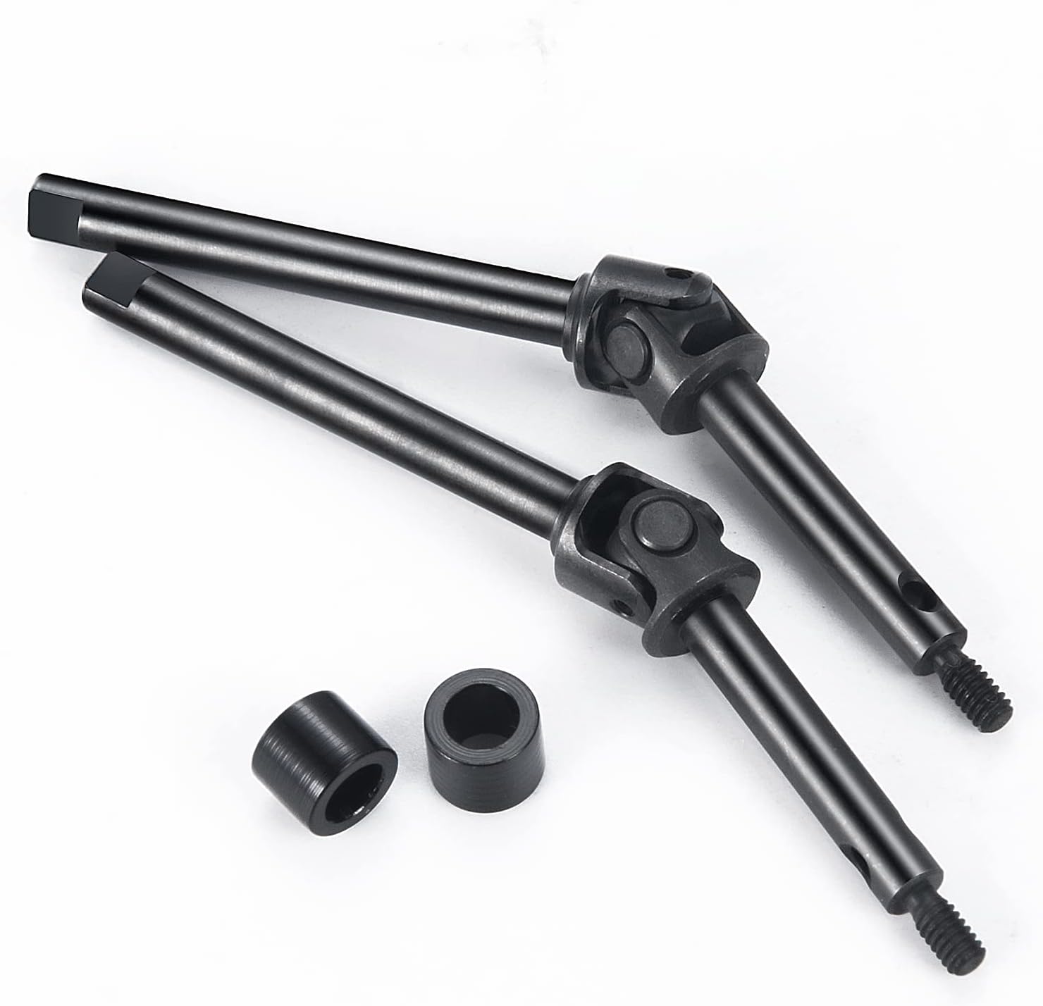 Carbon Steel Front RC Steering CVD Drive Shafts with 4mm Spacer for 1/24 Axial Scx24 Vehicle AXI90081 AXI00001 JLU CRC B-17 Crawler Car