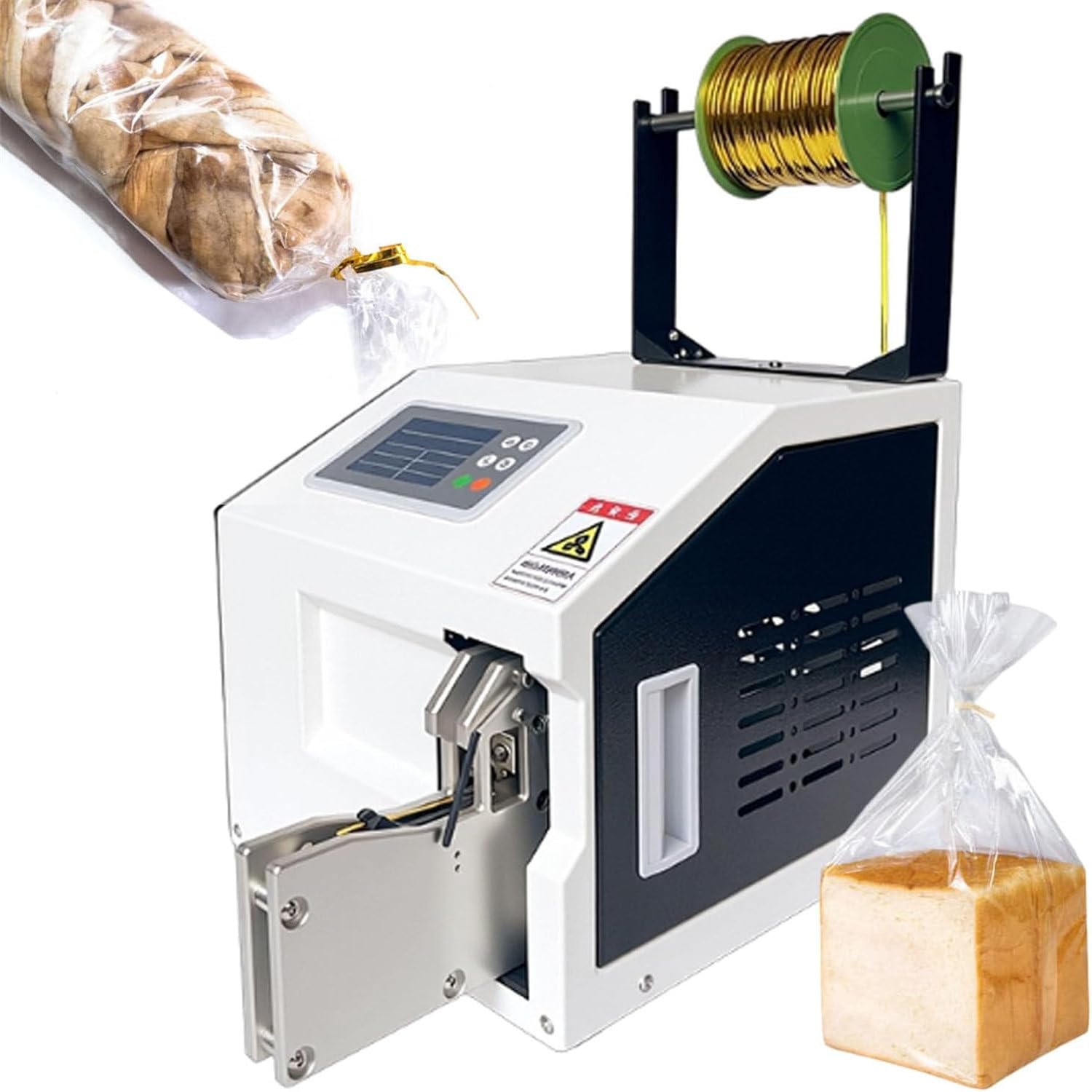 ASerZenith Semi-Automatic Twist Tie Machine, Electric Bag Closer For Bread, Toys, Supermarkets, Wire Harness, Cable Tying With Digital Screen