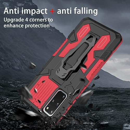 Miniatura 3 de Asuwish Funda protectora compatible con Samsung Galaxy S20 Plus S20+ 5G y protector de pantalla de vidrio templado con clip para cinturón, funda
