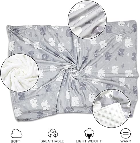 Miniatura 2 de TANOFAR Minky - Manta de bebé súper suave de microforro polar para niños, manta de recepción con respaldo de puntos, manta para niños pequeños,