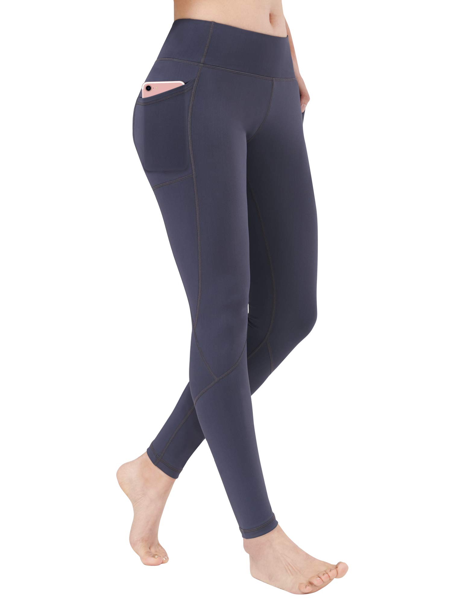 Keolorn High Waist Yoga Pants with Pockets Tummy Control Workout Leggings for Women 4 Way Stretch Leggings with Pockets