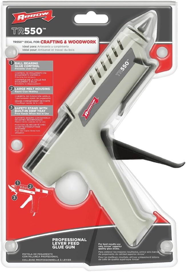 Arrow TR550 Heavy Duty Professional Electric Hot Melt Glue Gun for Crafts, Construction, Wood, Uses Standard Glue Sticks : Tools & Home Improvement