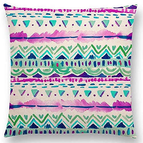 Leinen Kissenbezug 65x65cm/26x26Inch Marokkanischer Streifen Outdoor Kissenbezug Doppelseitige Gemustert Kissenhülle mit… – Bild 6