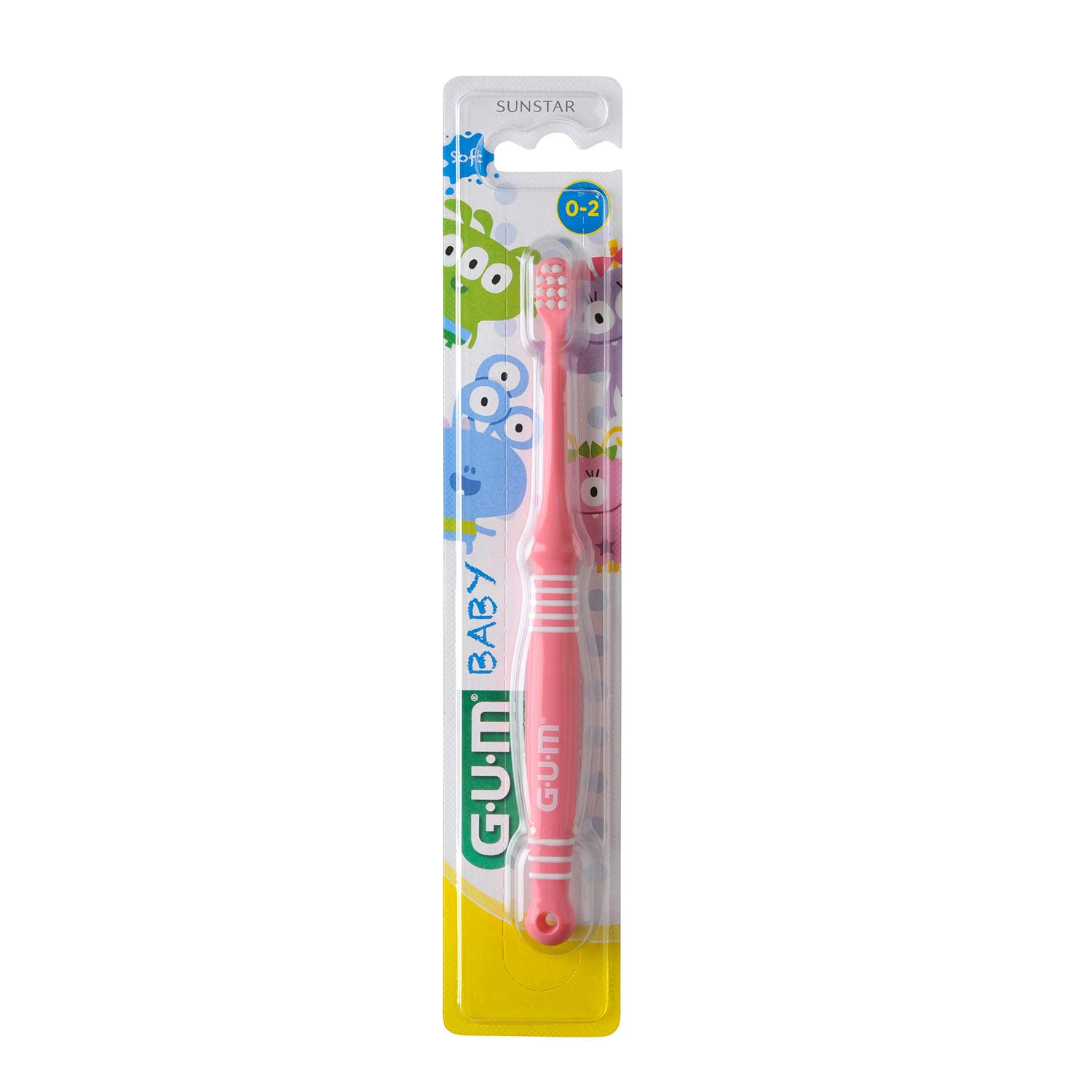 GUM Baby brosse à dents pour enfants Monster, Paquet de 12 (12 x 1)