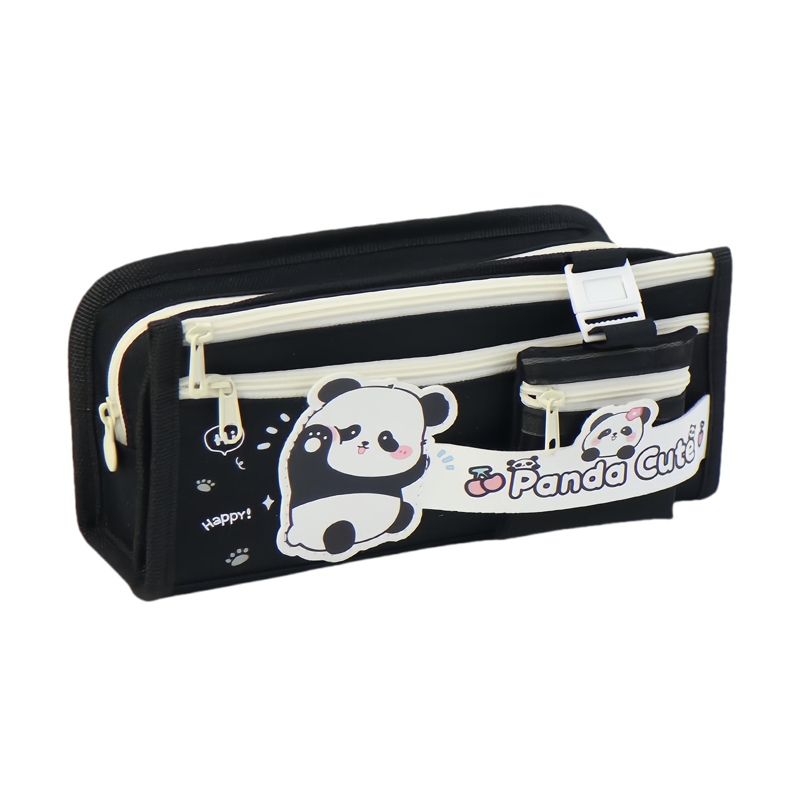 KCatsy Panda Pencil Case Large Pencil Case Pens Pencil Case Shake Penal Teenager School Pencil Case Gifts for Girls Boys Panda Black