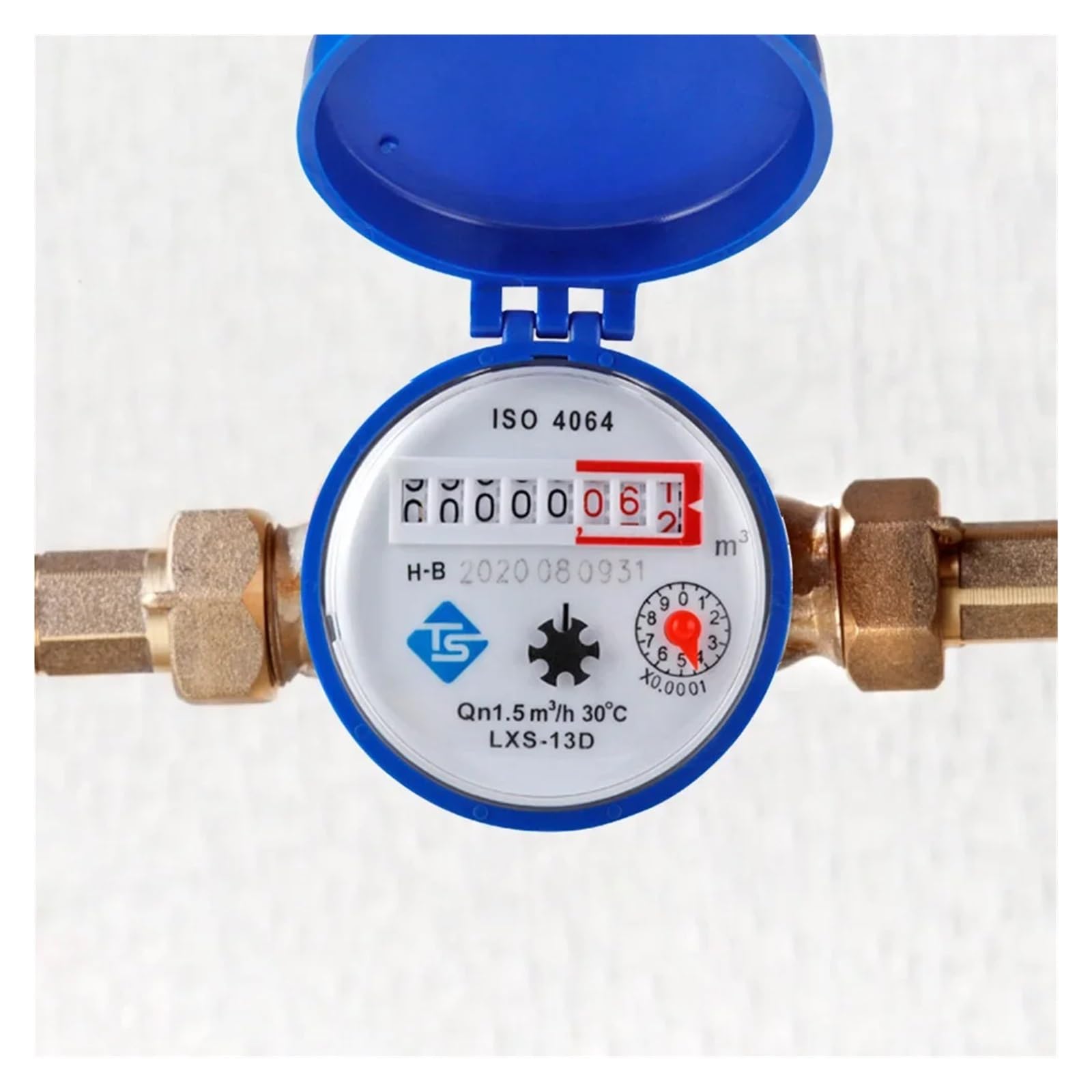 Medidor de Flujo de Agua Contador de Agua Digital, Medidor De Agua Profesional Medidor De Agua Herramientas De Medición De Flujo Con Accesorios De Cobre Instrumento De Contador De Puntero Giratorio Us