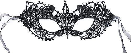 Reuglobal - Máscara de encaje para mujer y niña, color negro, multicolor, morado, rosa, rojo, para fiesta