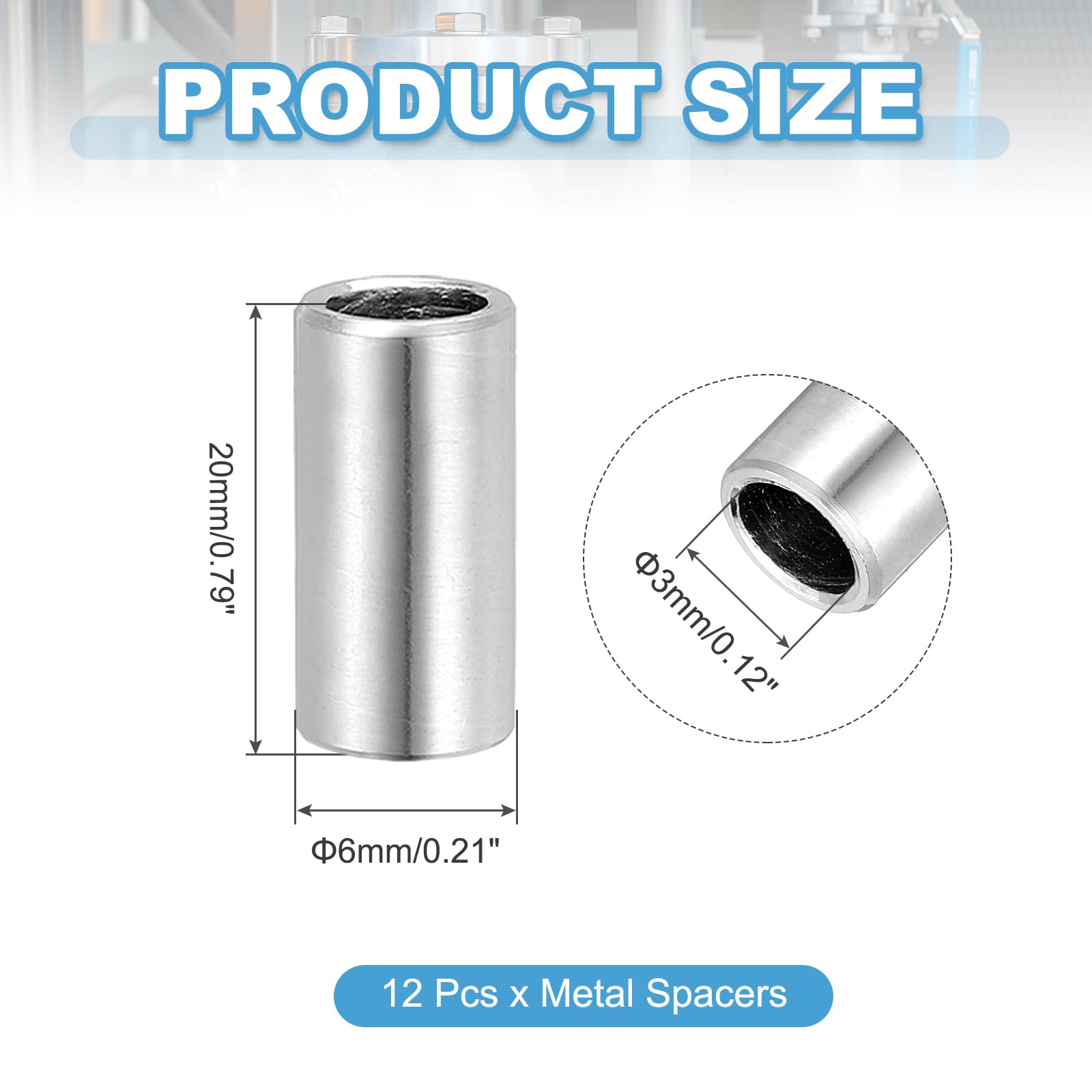 PATIKIL 12 Pcs Stainless Steel Spacers - Image 2