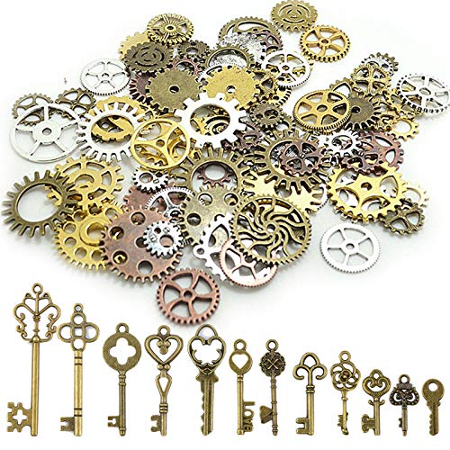 215 Gram Assorted Vintage Bronze Meta Joyería Steampunk Hacer encantamientos Cog Watch...
