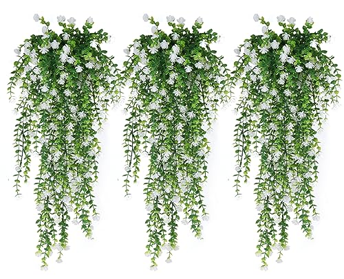 RECUTMS Artificial Hanging Plants Fake Hanging Plant Faux...