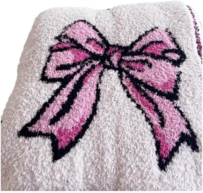 50" x 60" Bed Throw Blanket, Bow Pattern Throw Blanket for Home Decor and Gift, Microfiber Blanket Bow Blanket Plush Bedding, Soft Cozy Throw Blankets for Couch, Sofa - Image 7