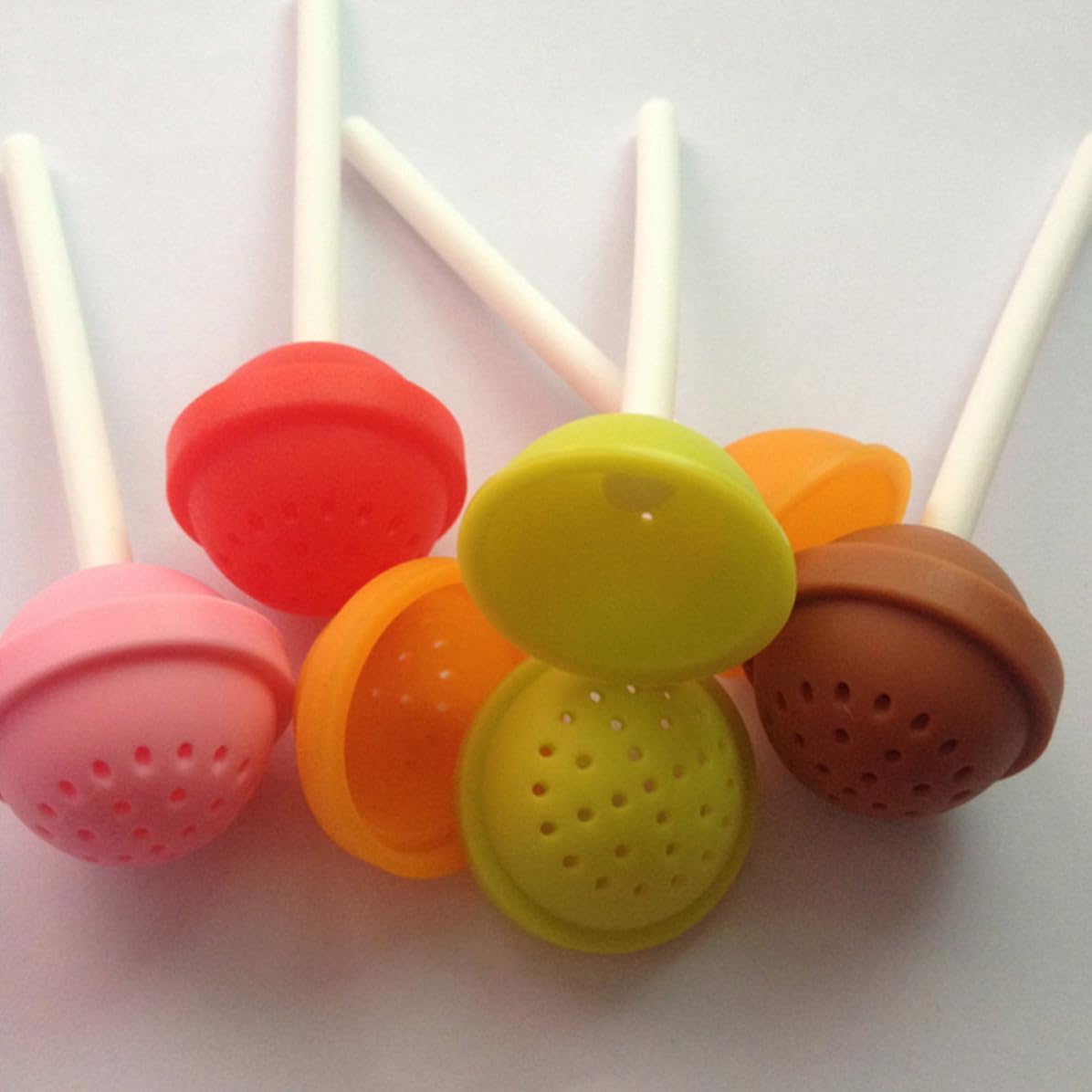 Red Loose Leaf Tea Straining Silicone Lollipop Tea Infuser image 4