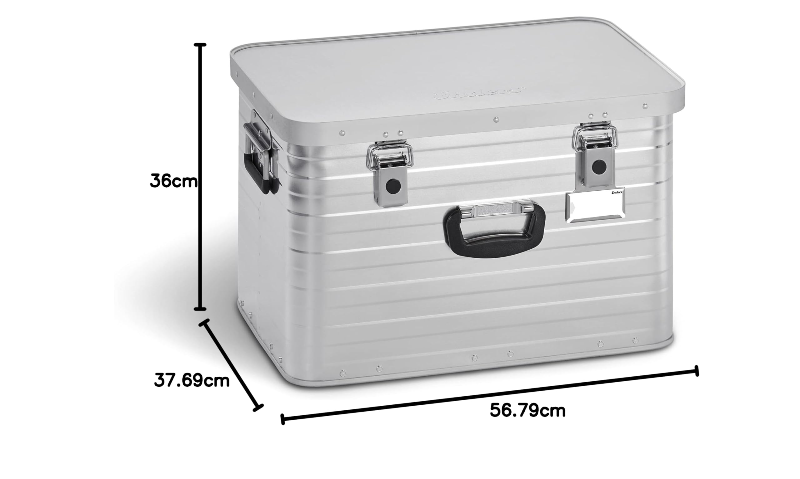 Enders Alubox TORONTO 63 L - Aluminiumbox mit 1 mm Wandstärke, extra stabil, spritzwasser- und staubdicht, Aluminiumbox mit Deckel, stapelbar - Aluminium Box #3893, Silber