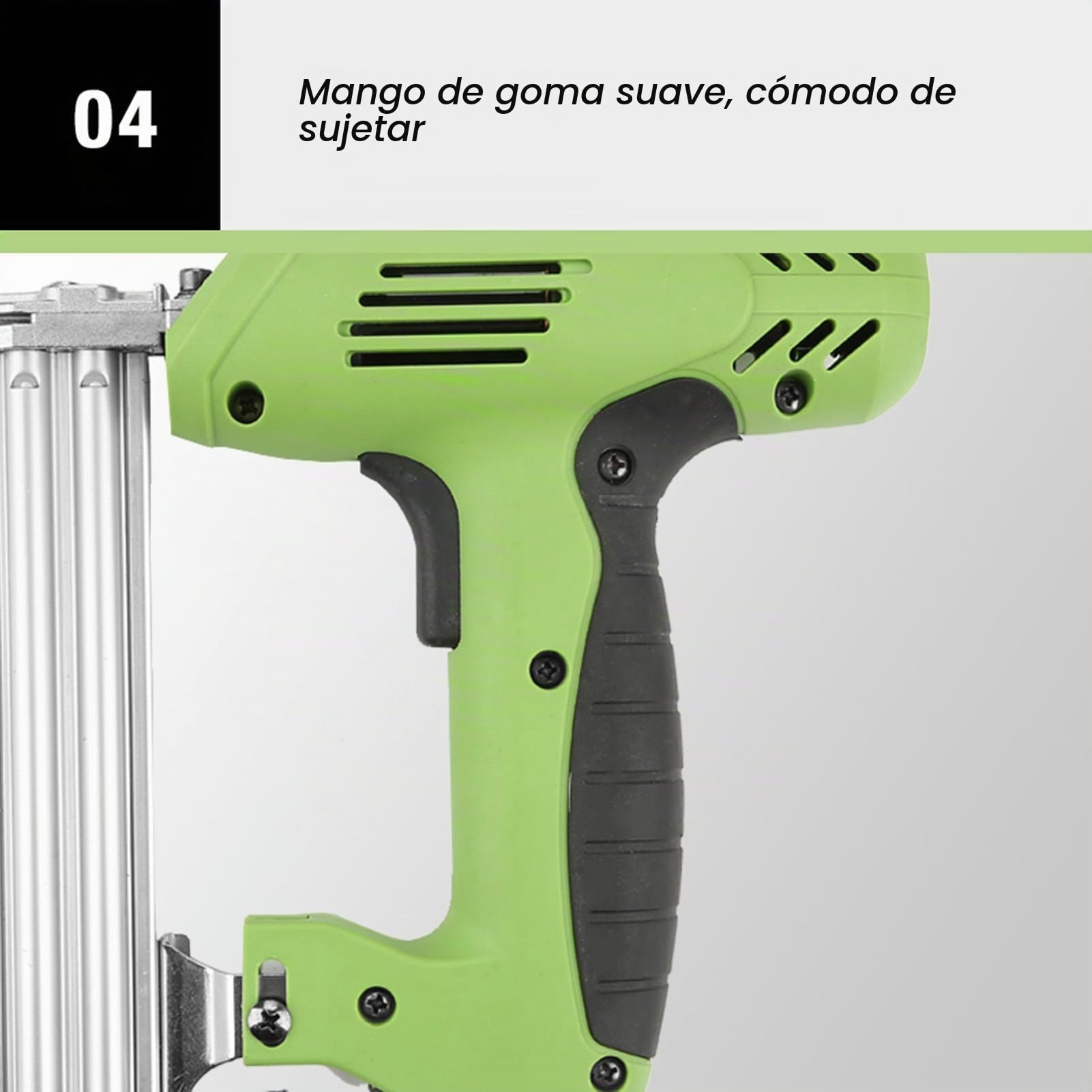 Pistola de Clavos Eléctrica, Clavadora Eléctrica con Cable de 1800 W, Pistola Grapadora Eléctrica con Capacidad de Encuadernación de 100 Clavos con Agarre Suave Ergonómico para