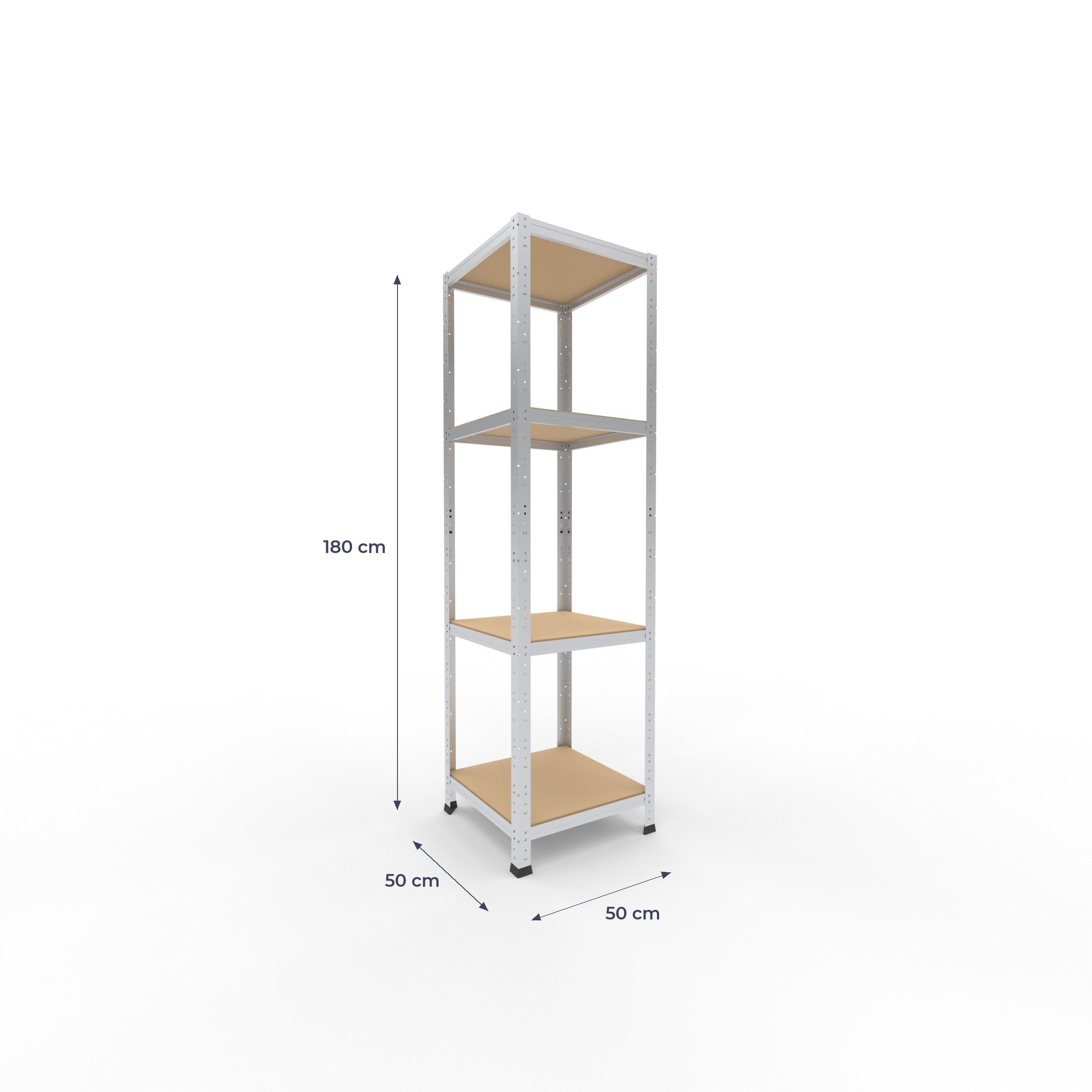 shelfplaza Home 180x50x50 cm Schwerlastregal in verzinkt mit 4 Böden und 175 kg Traglast pro Boden