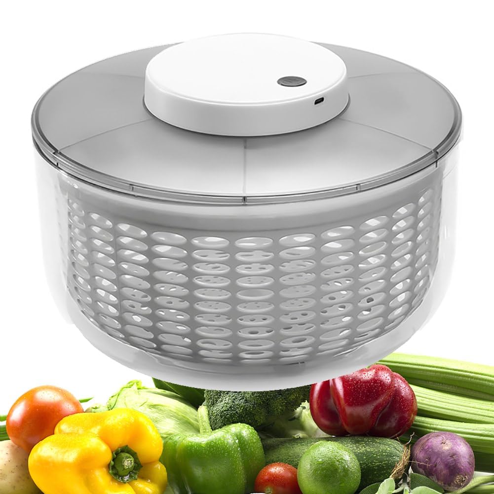 Secador De Lechuga Giratorio Para Ensalada, Centrifugador De Ensalada Eléctrico De 4,75 L/6 L, Deshidratador De Frutas Y Verduras, Recargable Por USB, Para Ensaladas Verdes, Lechuga, Frutas Y Verduras