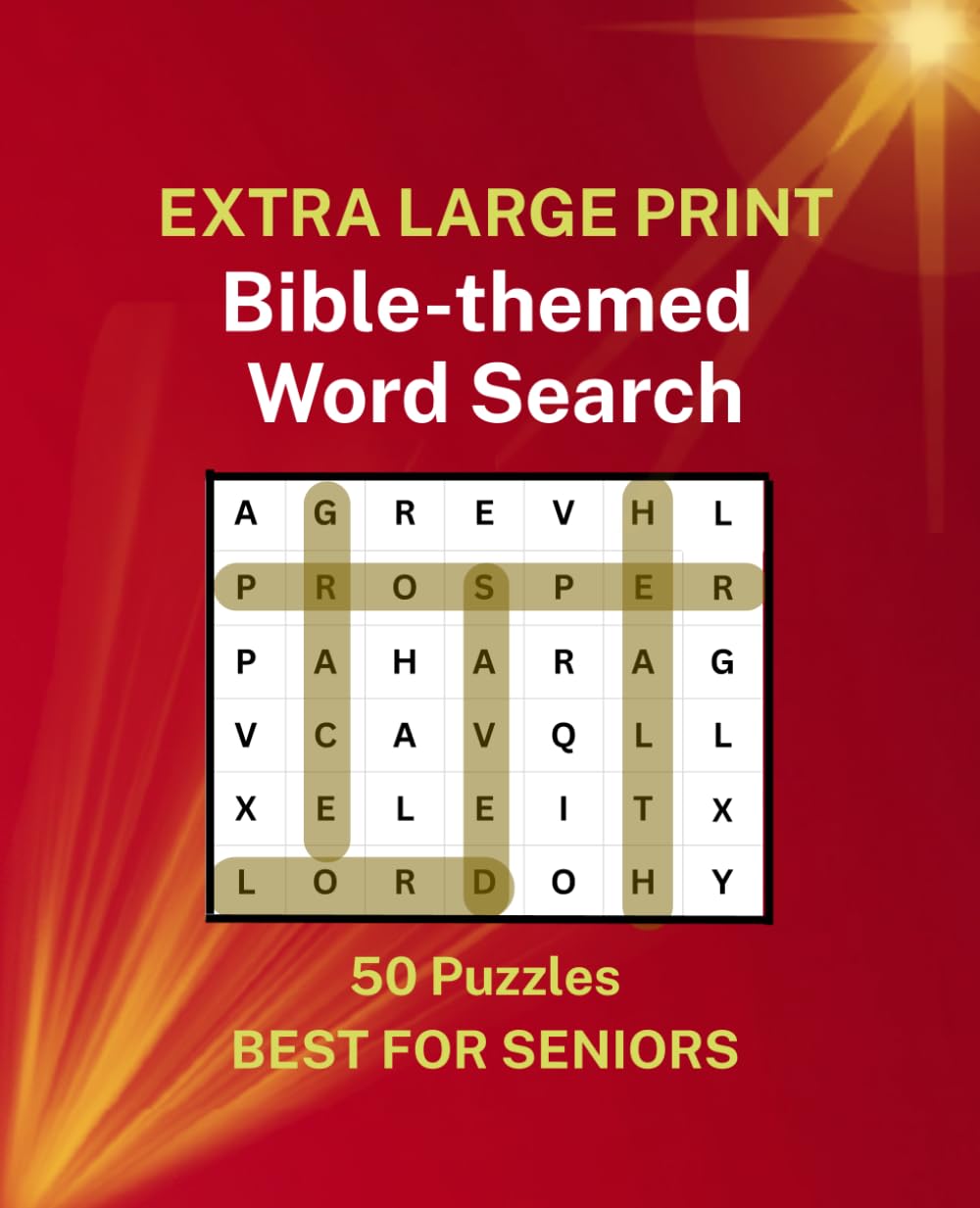 Bible Word Search Puzzle Book for Seniors:: 50 Extra Large Print Christian Word Search Puzzles with 30-Point Font Size
