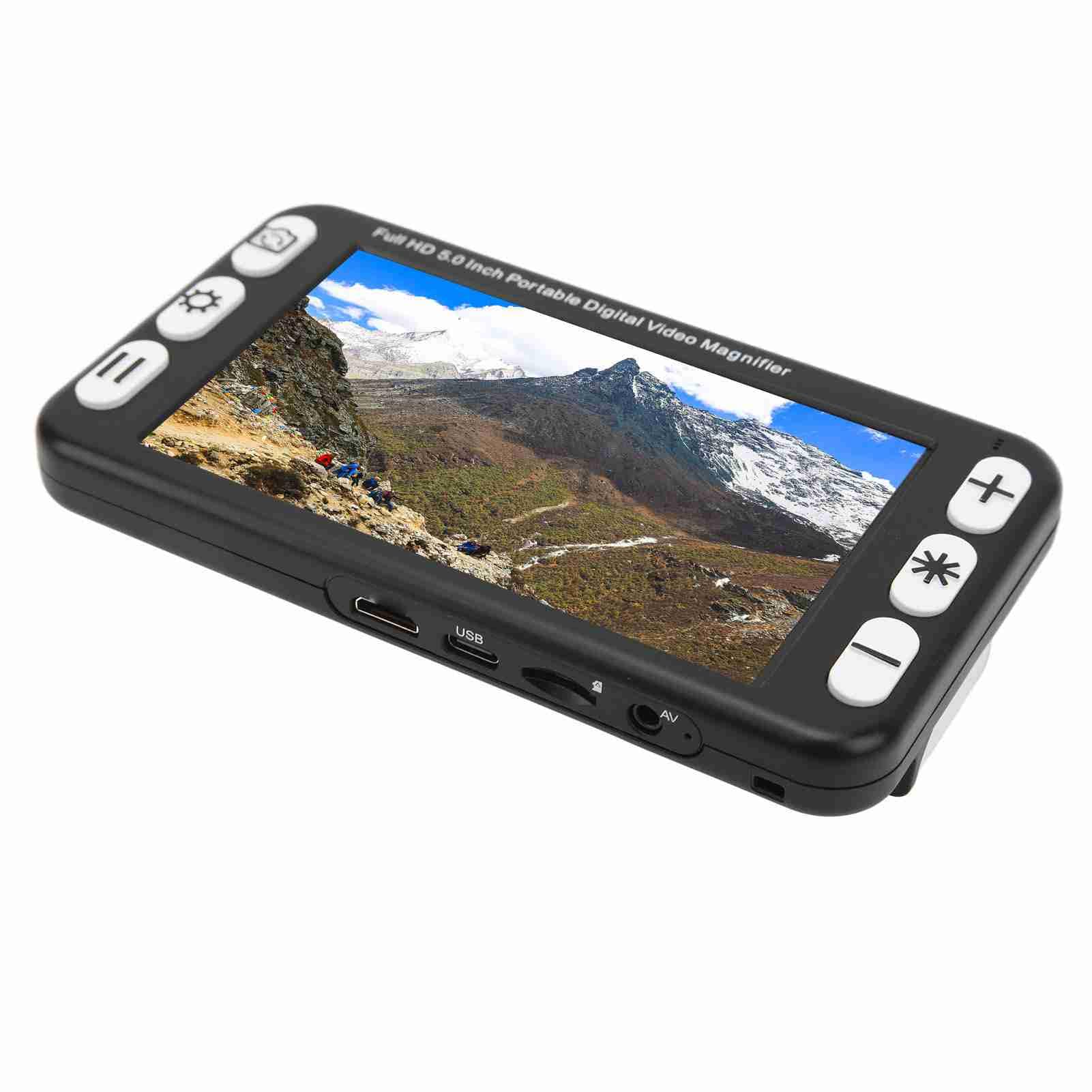 Ayuda de Visión Electrónica de 5 Pulgadas, Lupa Electrónica de Mano de Uso Dual de Vista Cercana Lejana de 2X a 48X, Ayuda de Lectura Recargable para Ancianos con Baja Visión (EU)