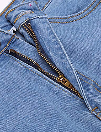 Womens Stretch Bodycon Denim Mini Skirt, Blue, Small