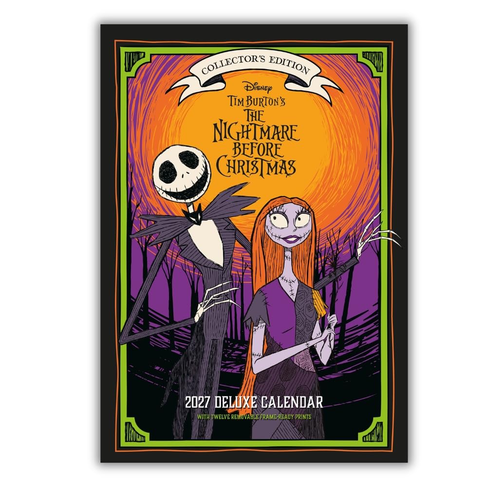 The Nightmare Before Christmas 2027 A3 Deluxe Wall Calendar Official Licensed Disney Calendar, Illustrated Artwork, Monthly Layout, Removable Poster Pages, Iconic Designs Featuring Jack Skellington