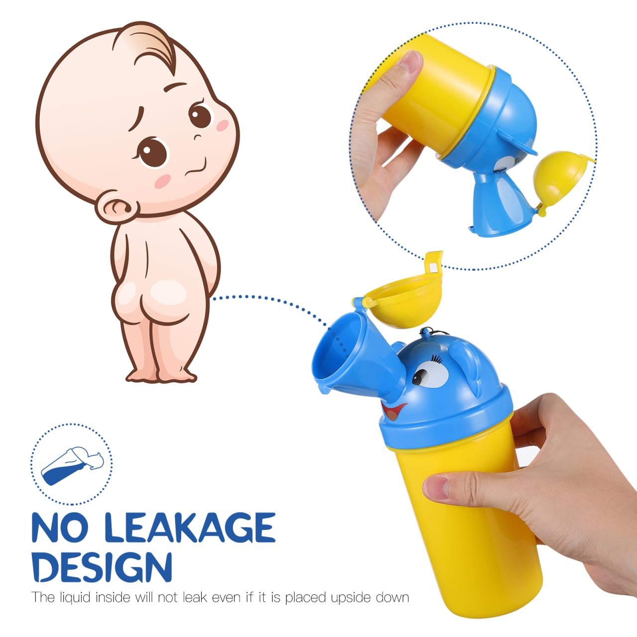 NUOBESTY Boys and Girls Travel Emergency Urinal Car Potty Boy Girl Urinal Safe Material Cartoon Design Compact - Image 3