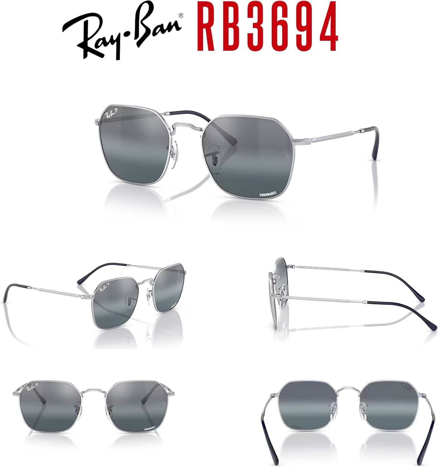 Ray-Ban RB3694 Jim Metal Hexagonal Sunglasses for Men for Women +BUNDLE with ACCESSORY EYEWEAR KIT - Image 7