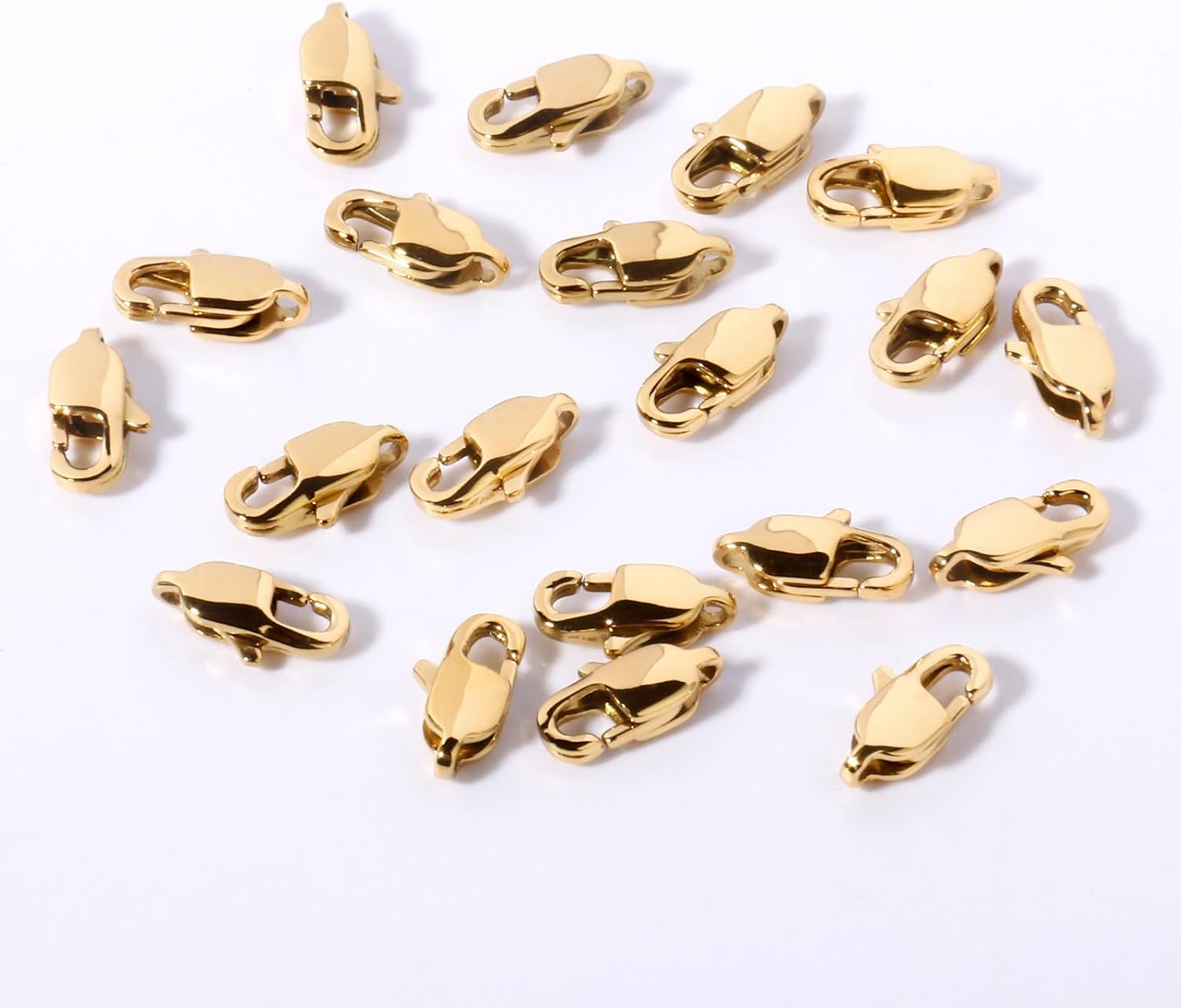 20PCS 13MM Gold Lobster Clasps, 18K PVD Gold Plated 316 Stainless Steel Lobster Claw Clasps Bulk for Necklace Bracelet Jewelry Making DIY Craft - Image 6