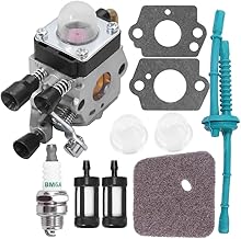 Hoypeyfiy C1Q-S97 Carburetor Kit, Replacement for Stihl FS38 FS46 FS55 KM55 HL45 FS45L FS45C FS46C FS55C FS55R FS55RC, Replaces 4140 120 0612 Carb Kit with Air Filter Gaskets Fuel Line Trimmer Weed