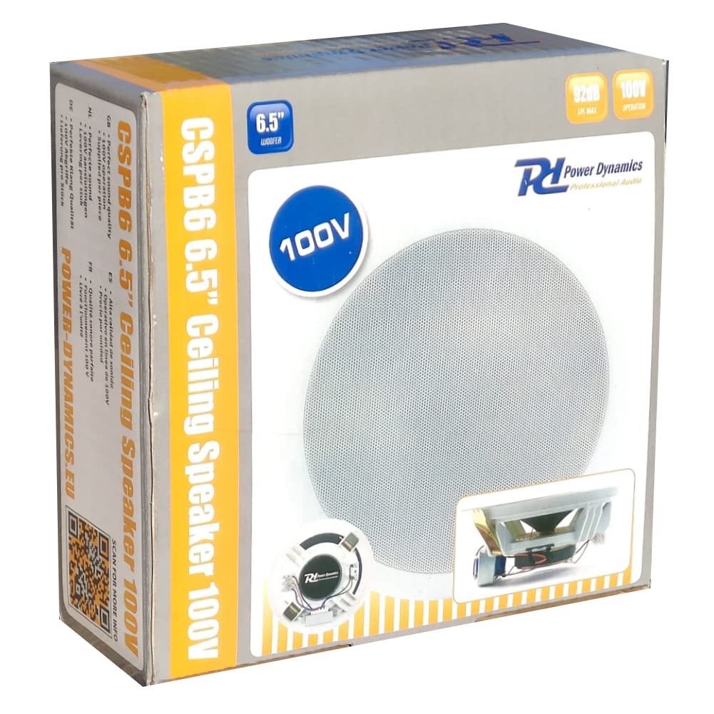 POWER DYNAMICS CSPB6 Altoparlante da Incasso 18,6 cm 5 W RMS 8 Ohm 92 dB SPL 1 Pezzo