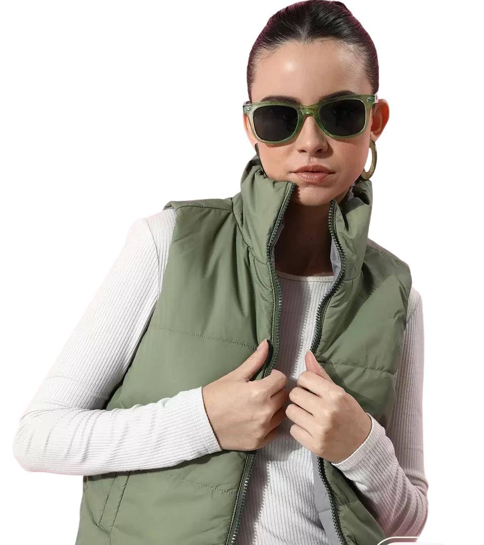mystify Puffer Vest Women Zip Up Stand Collar Sleeveless Down Vests Crop Oversized Padded Gilet Jacket-picture-34