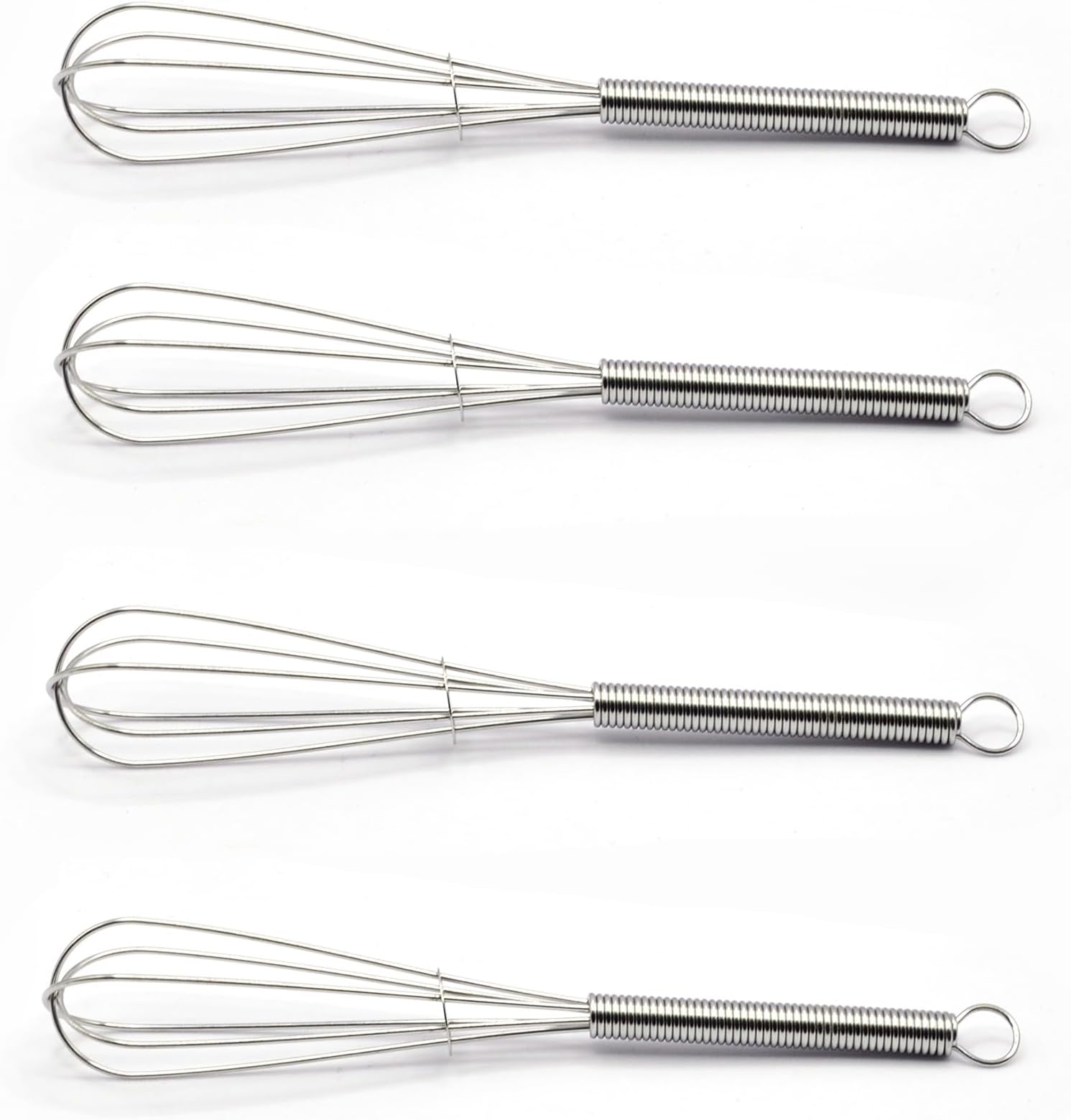 Mini Whisks 5 inch 4Pcs Stainless Whisk Hand Egg Mixer for Flour Cake Egg, Kitchen Cooking Baking Use Whisk