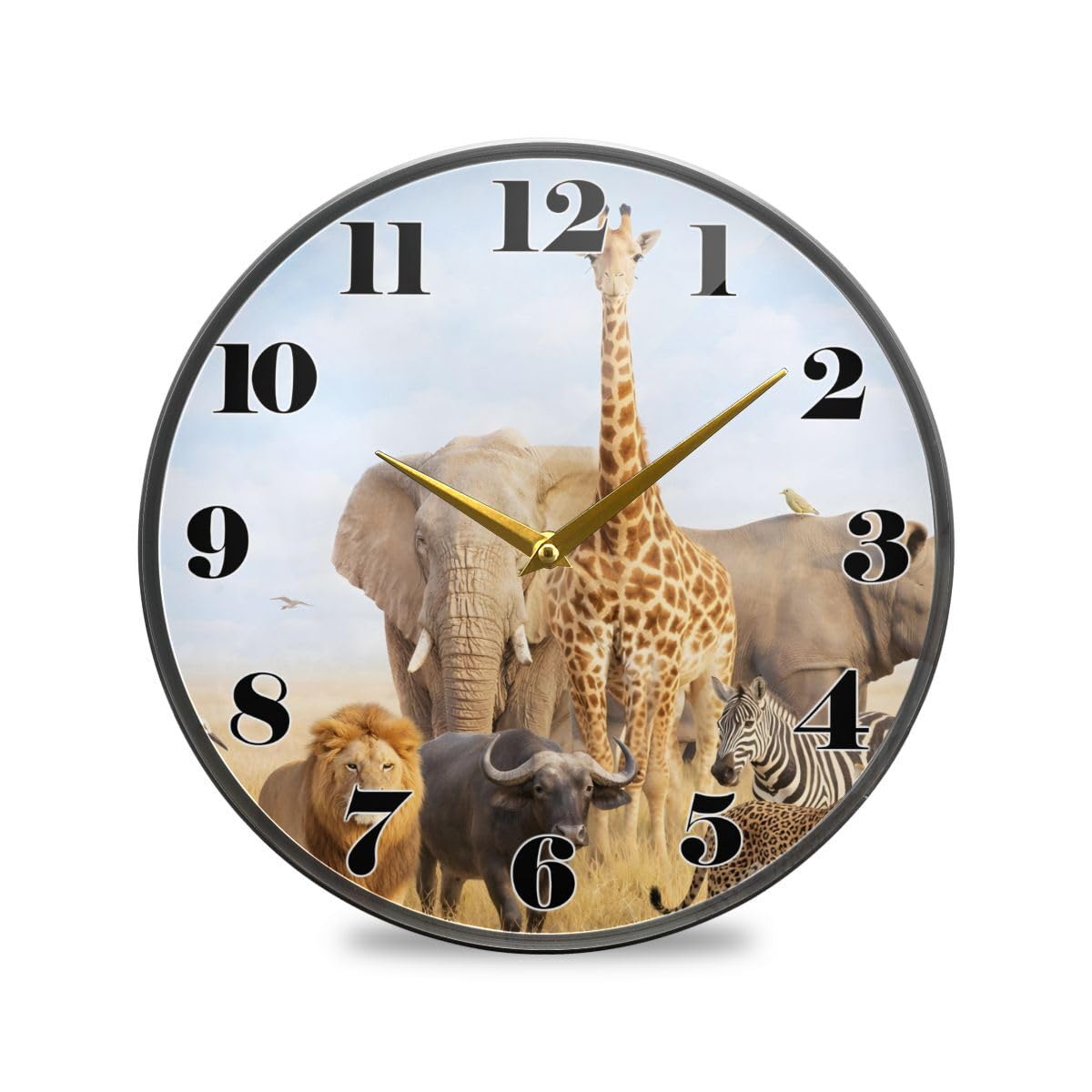 Amazon.com: ALAZA Animal Elephant Lion African Safari Wall Clock