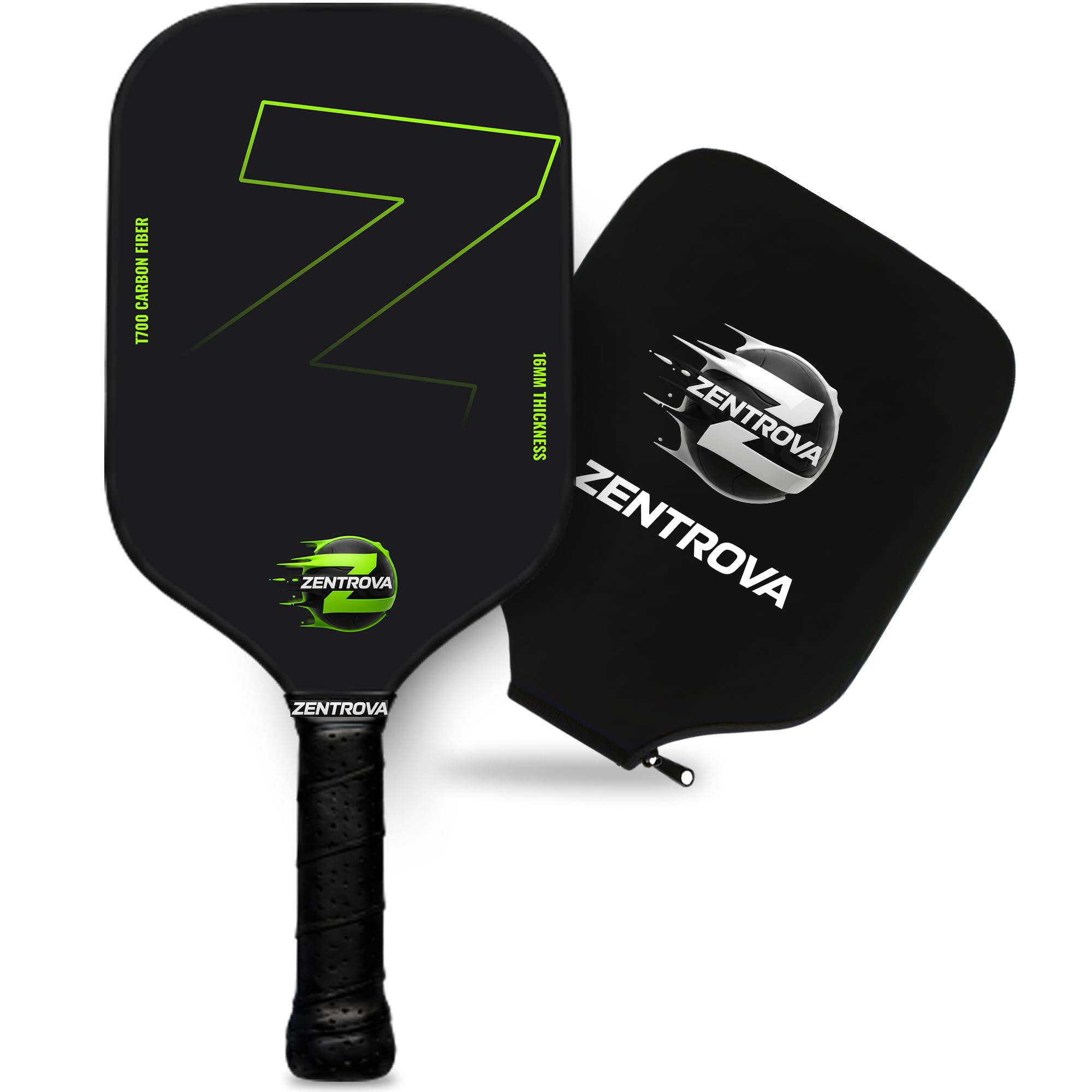 ZENTROVA Carbon Fiber Pickleball Paddle – T700 Raw Carbon Surface