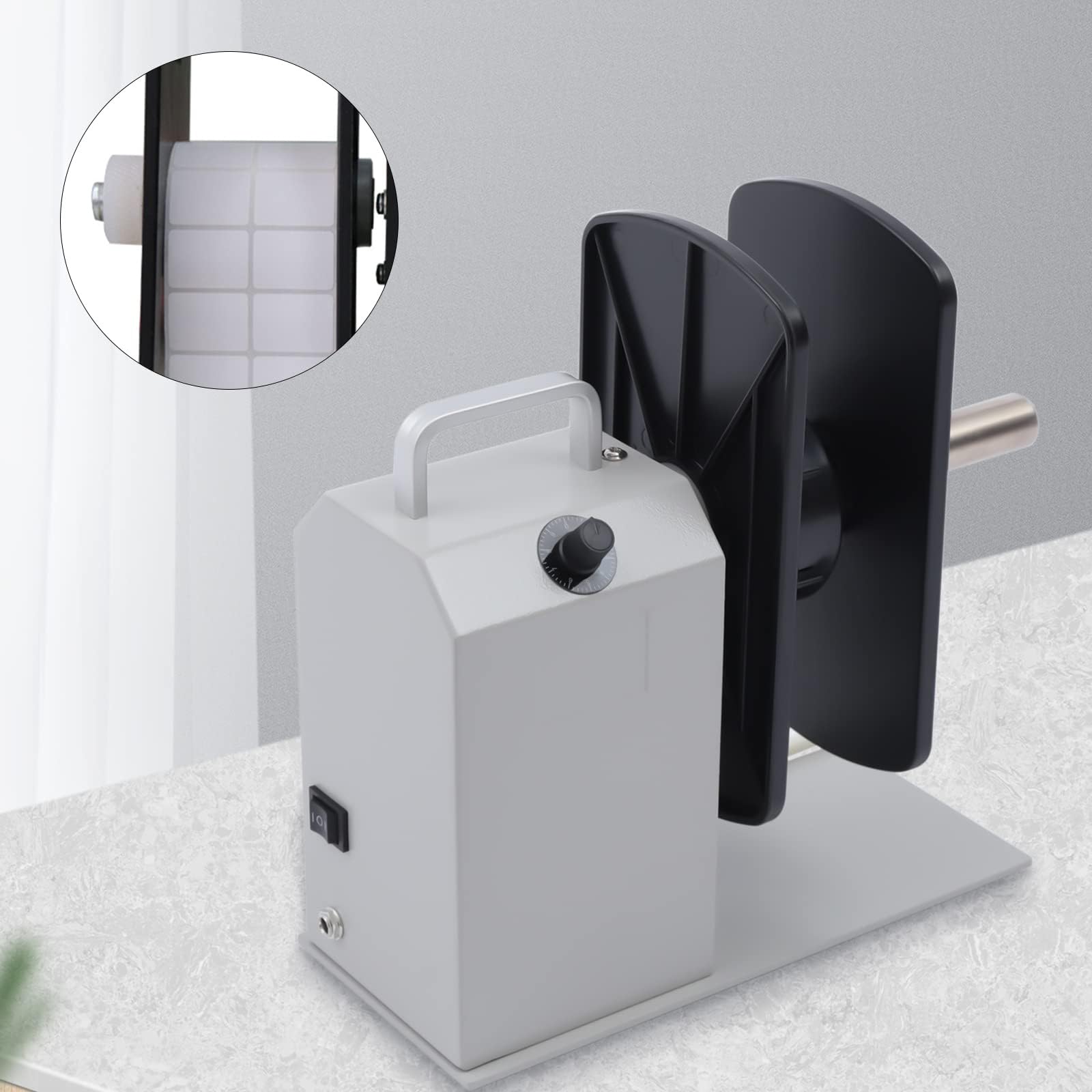 Elektrischer Etikettenaufwickler mit Einstellbarer Geschwindigkeit für Barcode-Drucker, 1/1,5/3-Zoll-Kerne
