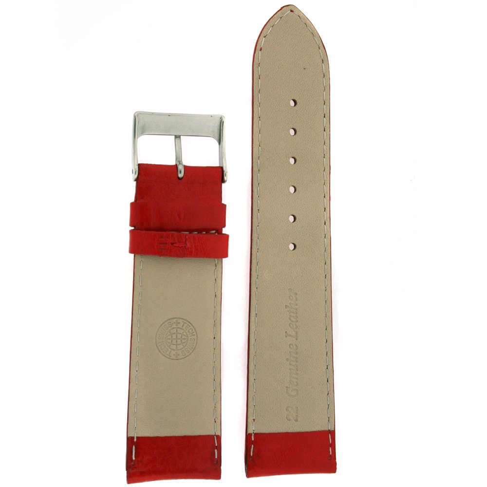 Techswiss Watch Band Leather Calfskin Leather Ladies 12mm - Choose Color (14mm, Red)