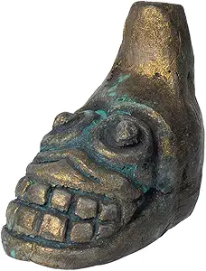Aztec Death Whistle, Up To125+ Decibels Loud Real Screaming Aztec Death Whistle Loudest Authentic Human Authentic Human Ehecachichtli Sounding Screams War Whistle (Bronze)