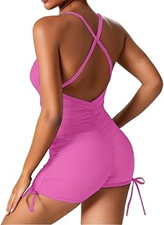 Lindo overol para mujer, sin mangas, pantalones cortos, de nailon, ropa activa, ropa casual, para yoga, correr, entrenamiento, verano, deportes, una línea A